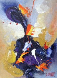 S. M. Naqvi, Acrylic on Canvas, 10  x 14 Inch, Abstract Painting, AC-SMN-031
